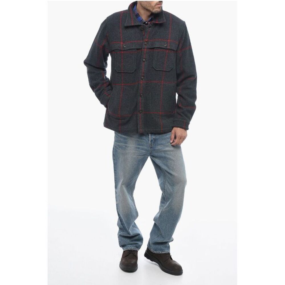 Woolrich Checked Wool Blend MALONE Men's Overshirt - Picture 4 of 4